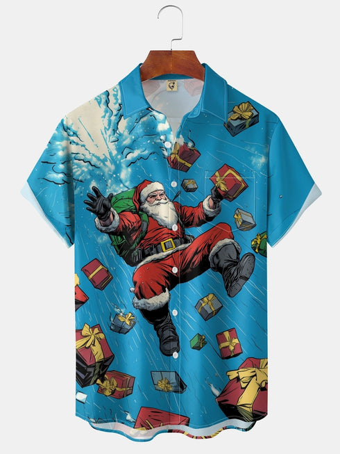 Men's Christmas Funny Graphic Short Sleeve Hawaiian Shirt